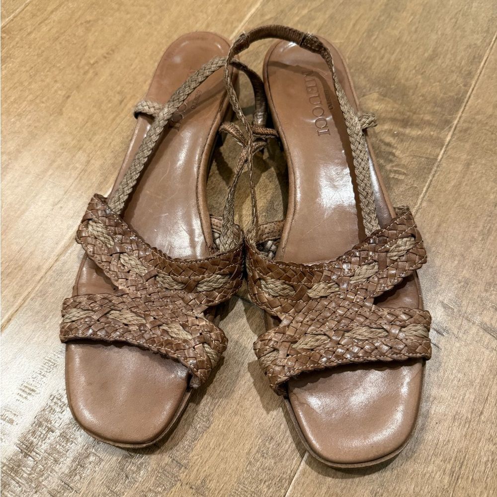 Sesto Meucci Tan Braided Sandals